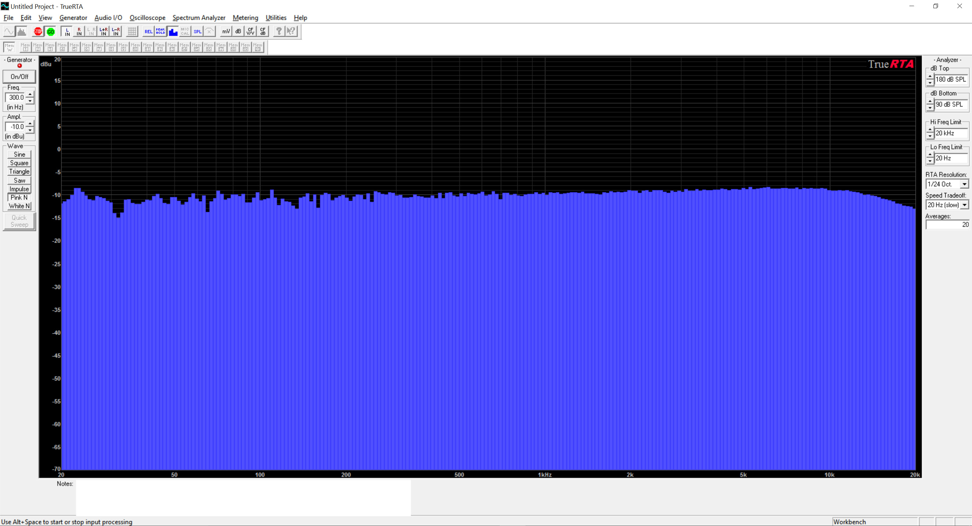 FT817 DSP frequency response test